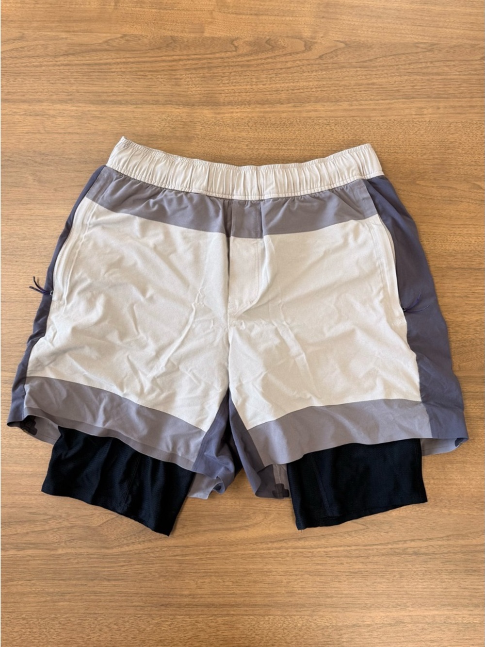 Light Gray and Charcoal Lululemon Athletic Shorts
